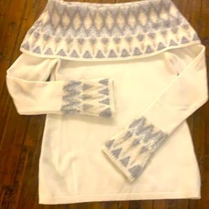 WHBM Off-The-Shoulder Cable Sparkle Sweater - Size XXSP